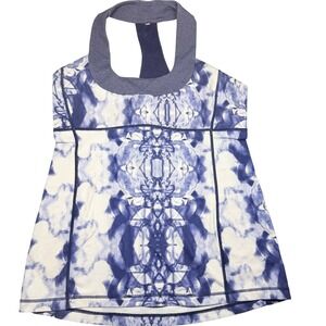 Lululemon Womens Size 12 Blue Tie Dye Racerback Workout Tank Babydoll Y2K Active